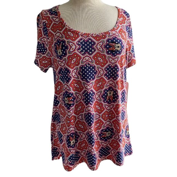 LuLaRoe Minnie Mouse Classic T Orange Blue Size L Women’s Top NWT - Picture 4 of 12
